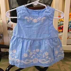NWOT Janie and Jack Floral Embroidered Sleeveless Blouse- 12-18m